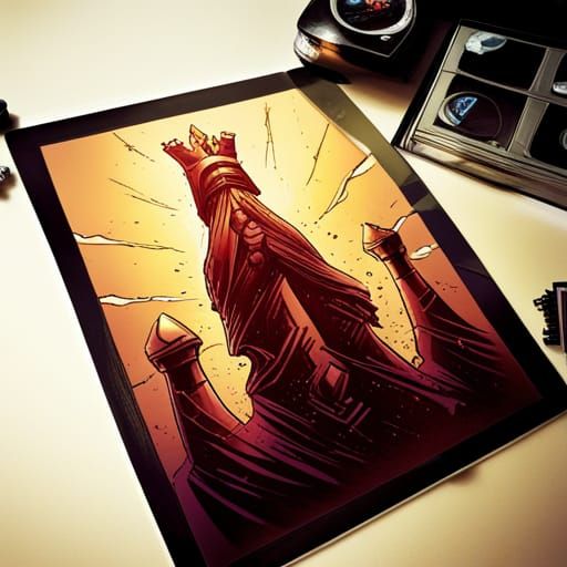 Chess Piece in Comic Book Style