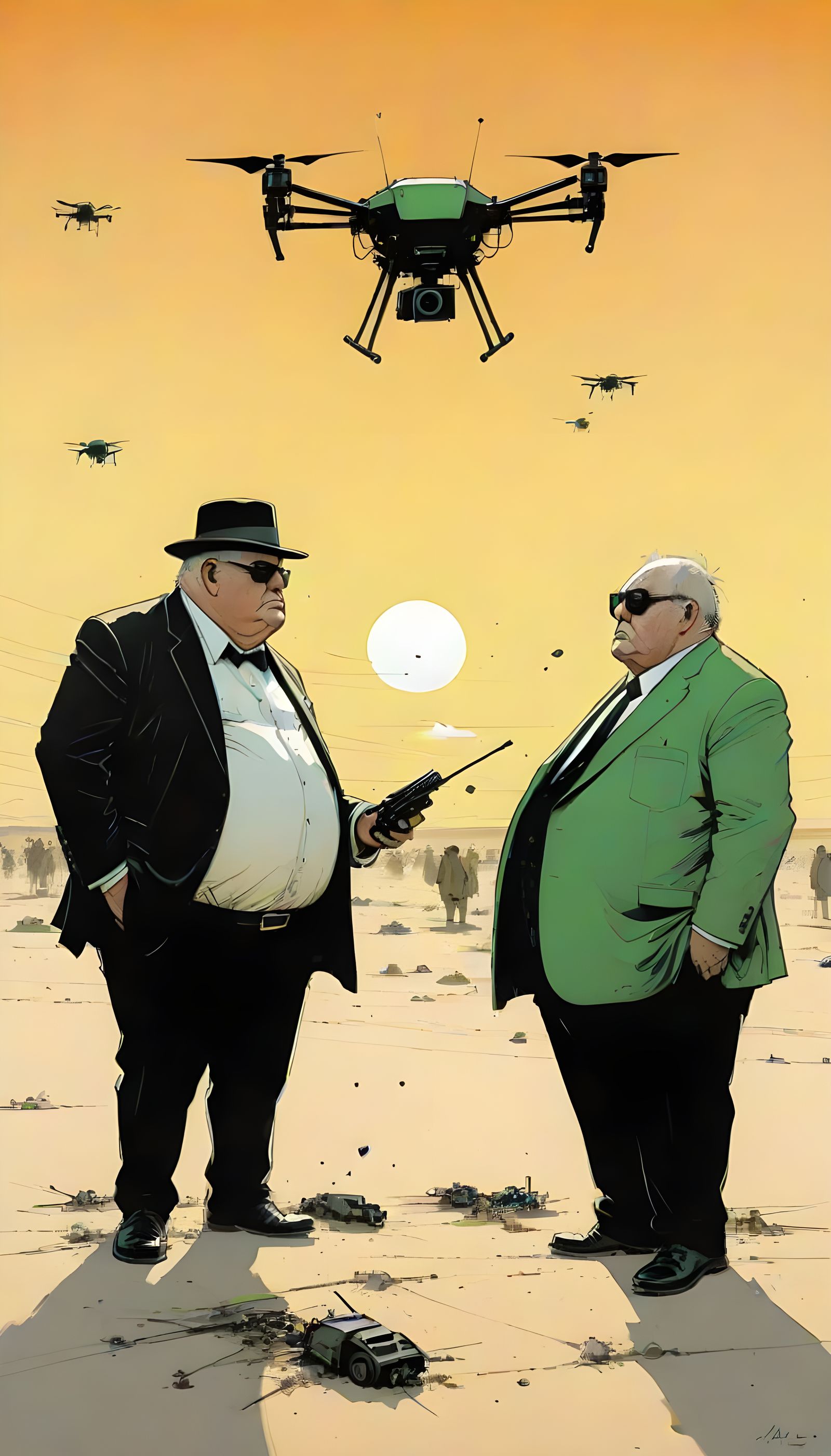 Negotiators play with Drones