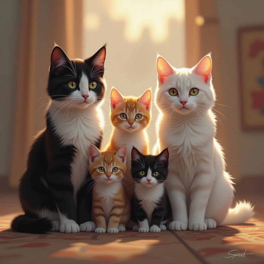 Cats Through Time: A Digital Painting