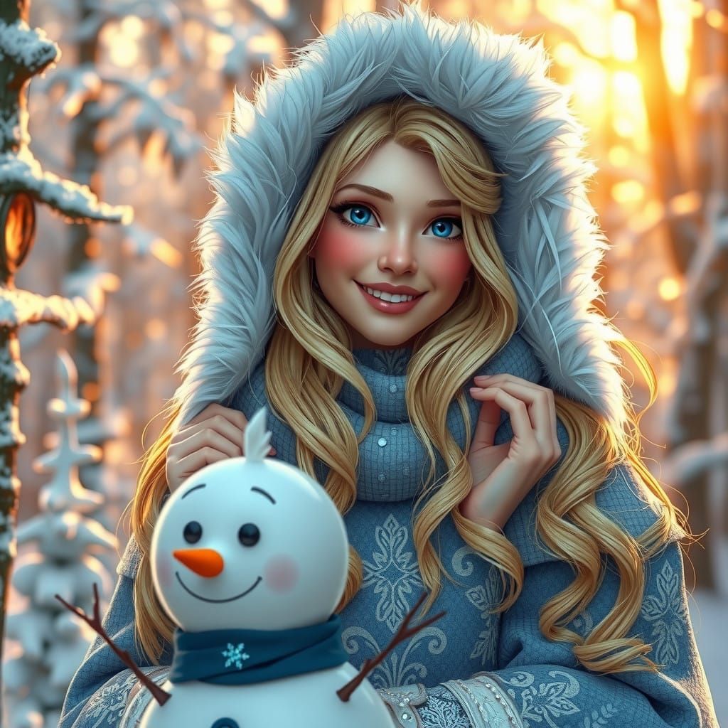 Winter Princess Cinderella in Snowy Wonderland