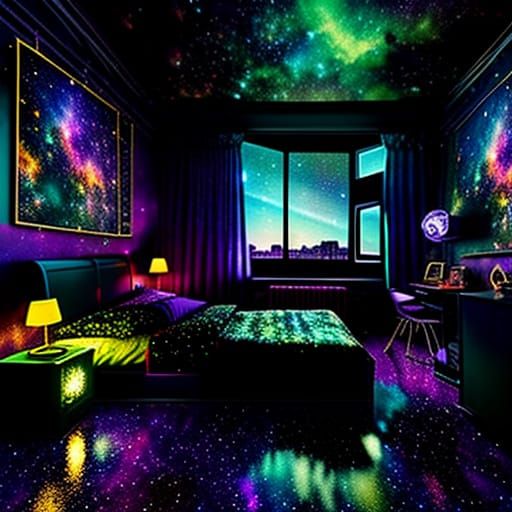 Night Sky Bedroom Hideaway in Art Deco Style