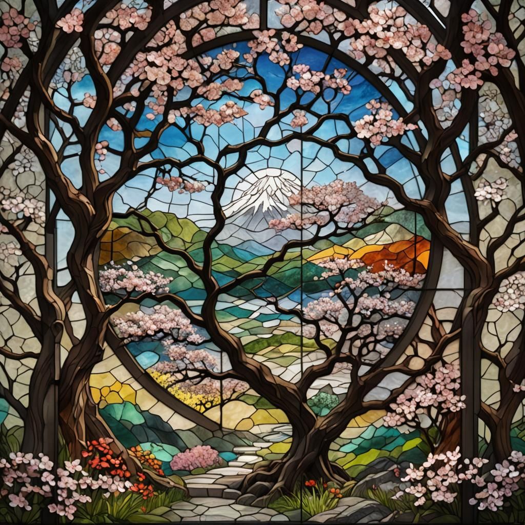 Stained Glass Seasons in 3D Rendered Style
