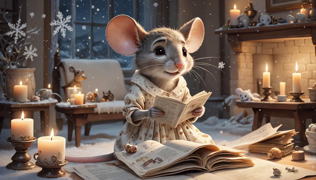 Anthropomorphic Mouse in Whimsical Pixar-Style Illustration