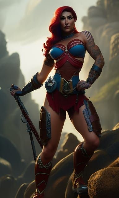 Muscular Rayne Bloodrayne Cosplay in Disney Pixar Style