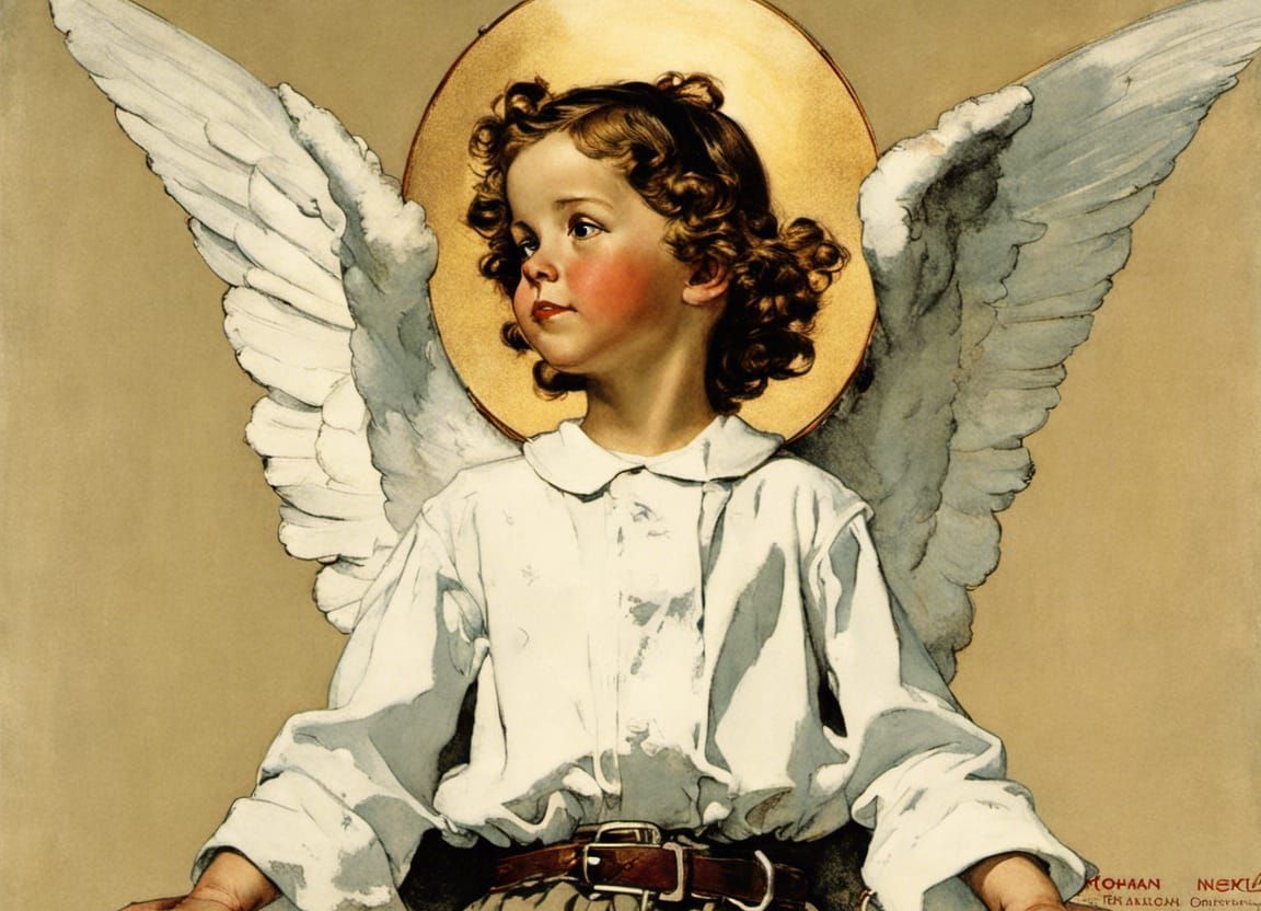 Angel in Norman Rockwell's Classic Style