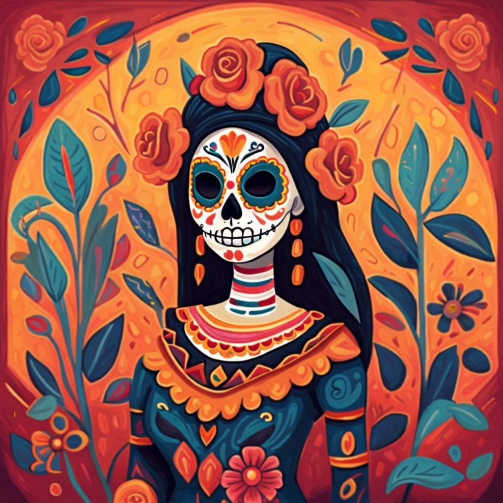 Dia de los Muertos in Storybook Style