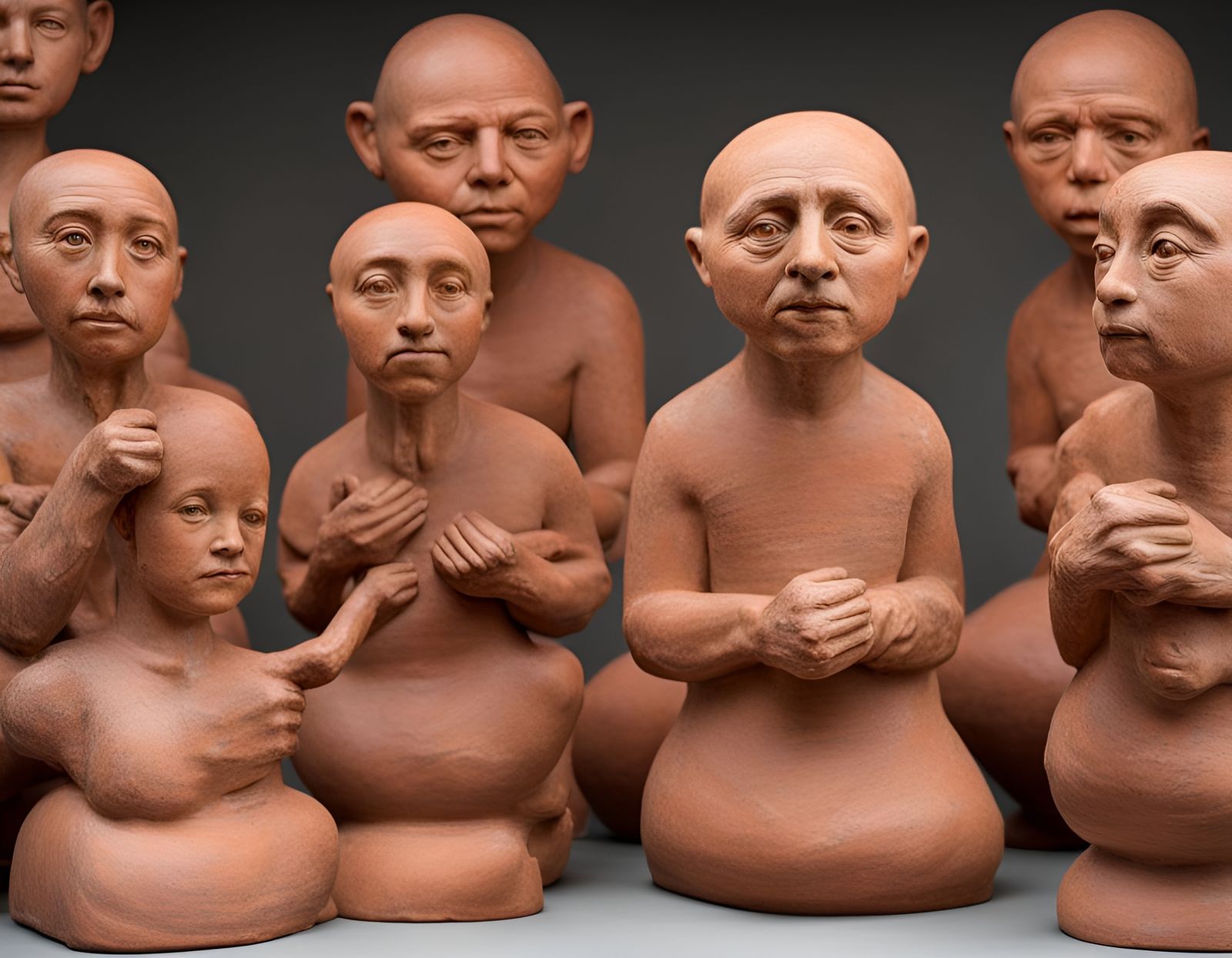 Anxious Terracotta Warriors in Glazed Style