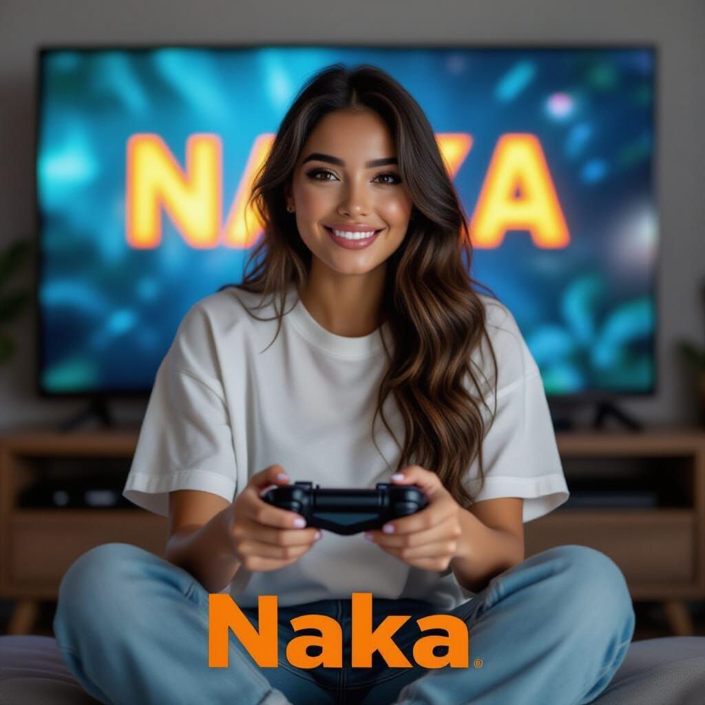 Curvy Latina Gamer Girl Playing Video Game