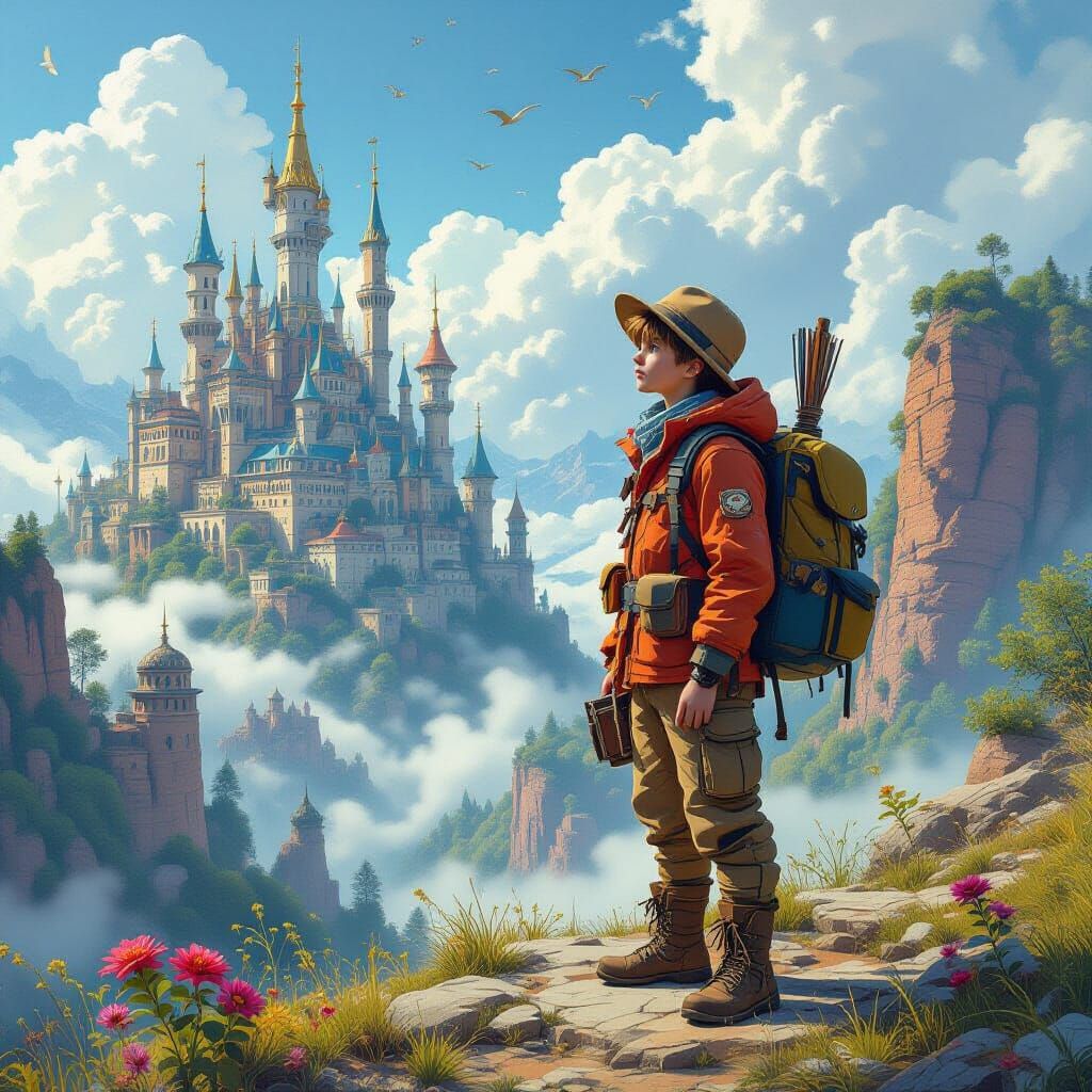 Explorer's Journey: A Whimsical Digital Painting