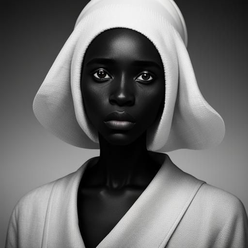 Monochrome Portrait of Woman in Dystopian Setting