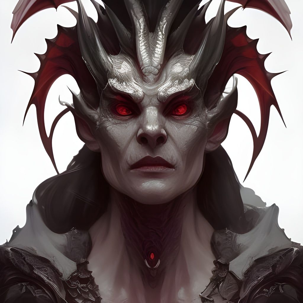 Detailed Demonic Dragon Portrait in Trending Art Style