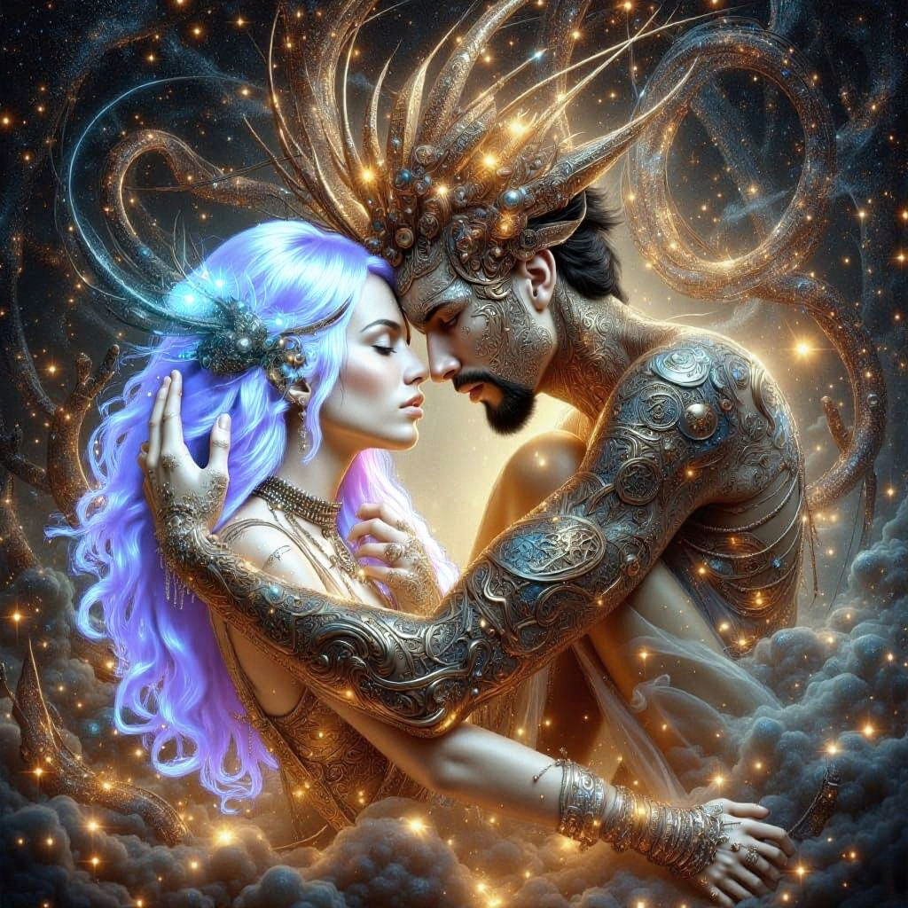 Celestial Sanctuary in Art Nouveau Punk Style