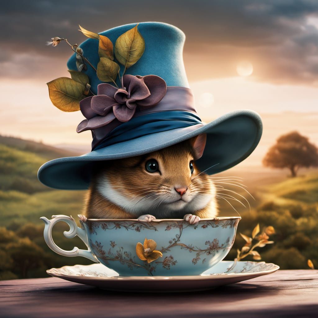 Whimsical Tea Party with Dormouse and Mad Hatter