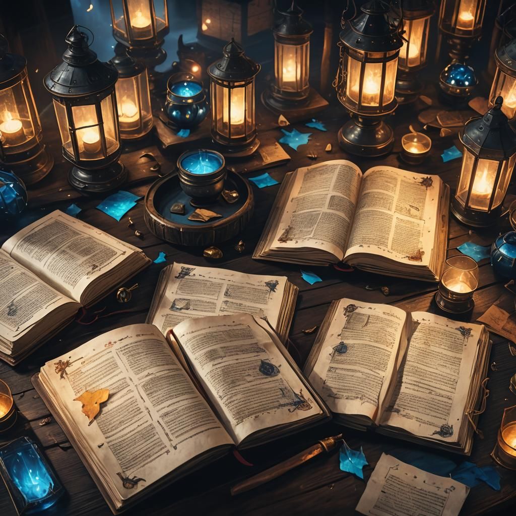 Mystical Journal Pages in Medieval Fantasy Style