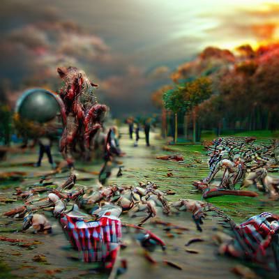 Surreal 3D Zombie Apocalypse in 8K Resolution