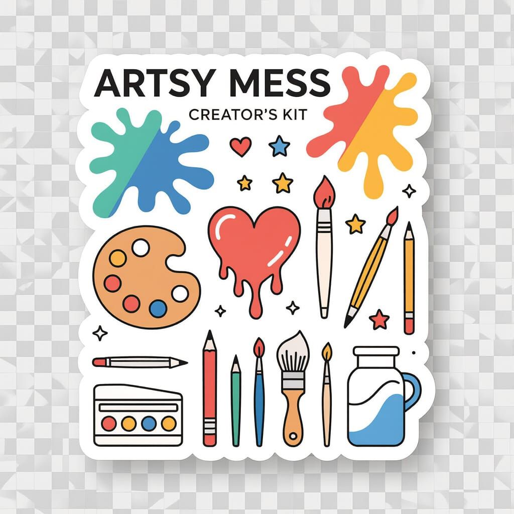 Artsy Mess Creator's Kit Sticker Design