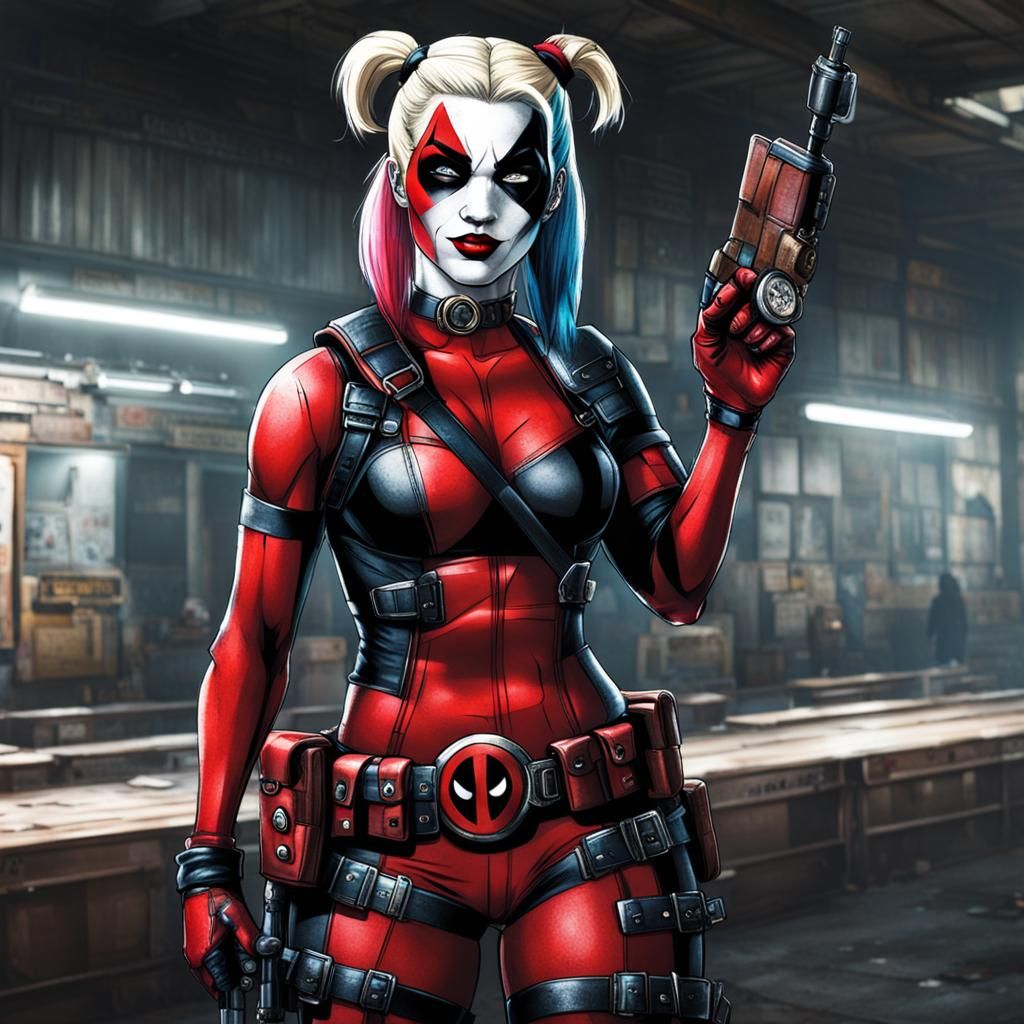 Deadpool Harley Quinn Hybrid Character