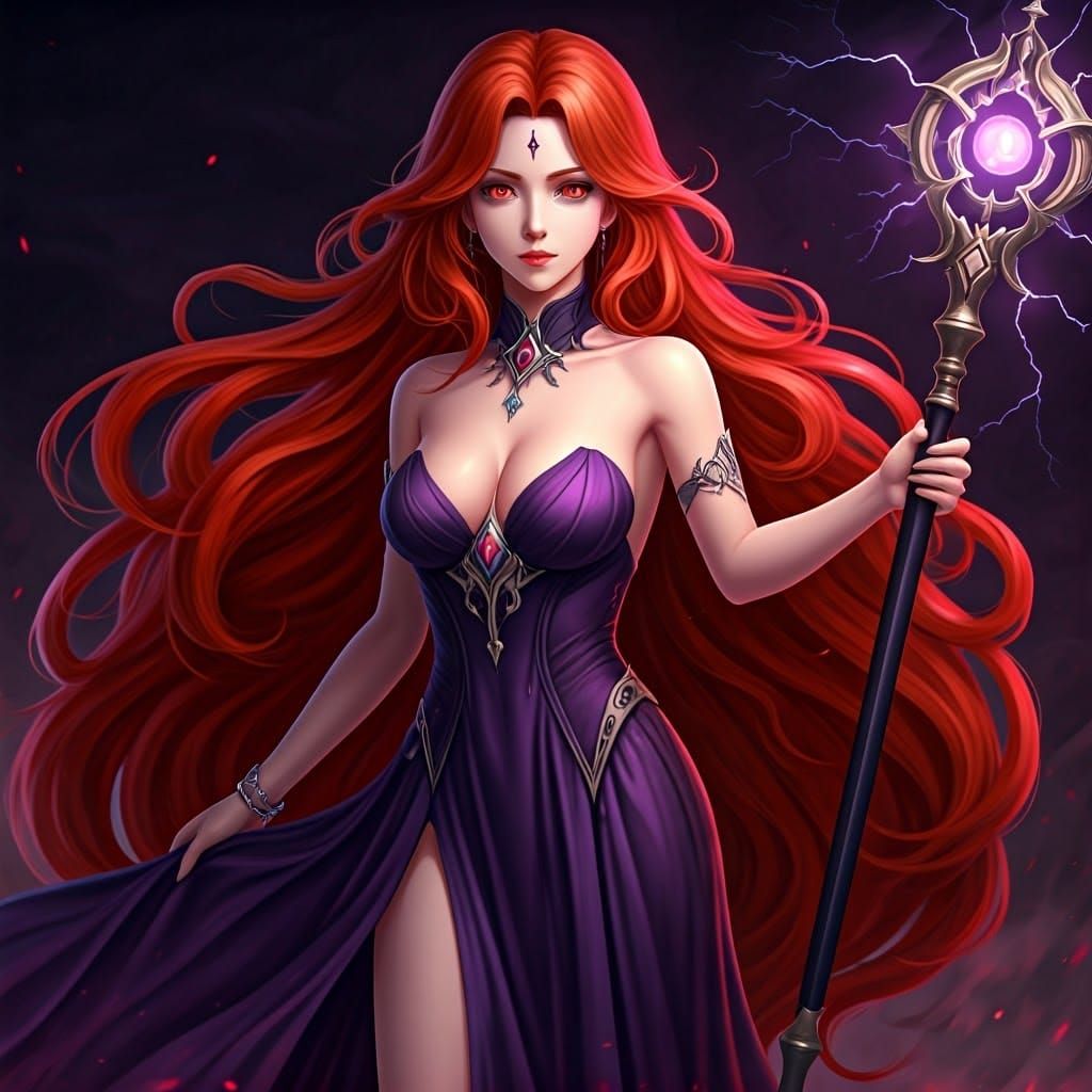 Cyberpunk Queen Beryl: Dark Fantasy Anime-Inspired Goddess