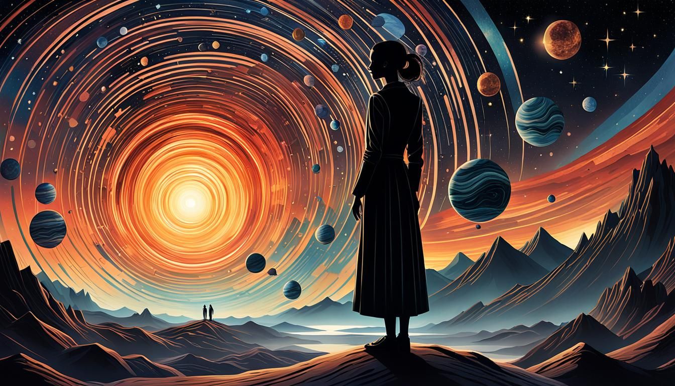 Abstract Celestial Objects in Space