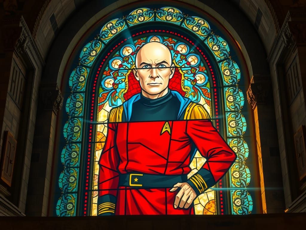 Stained glass Art of a Star trek Character