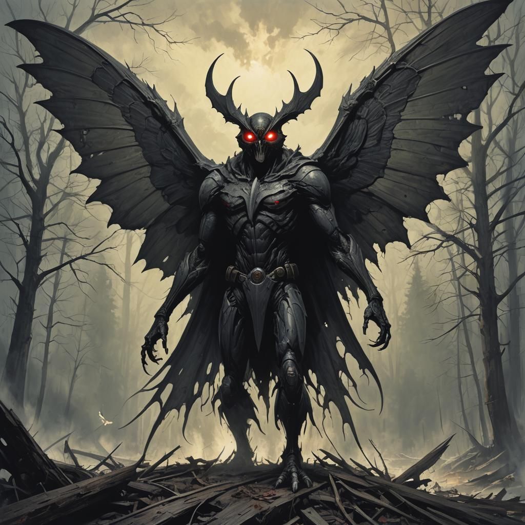 Sinister Mothman by Greg Rutkowski