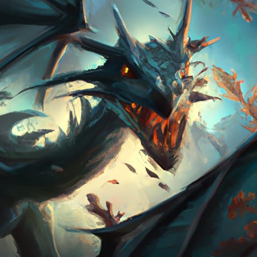 Detailed Leaf Dragon Digital Matte Painting