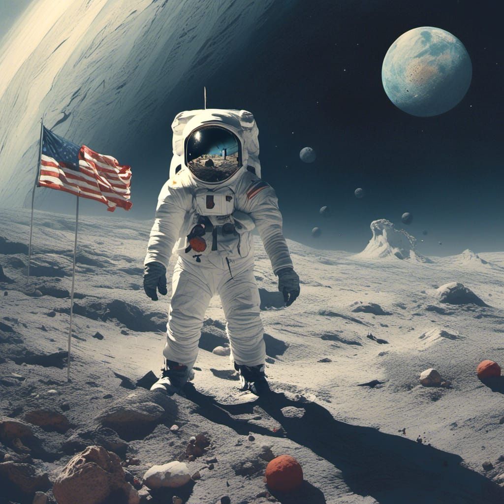 Skeleton Neil Armstrong's First Moonwalk