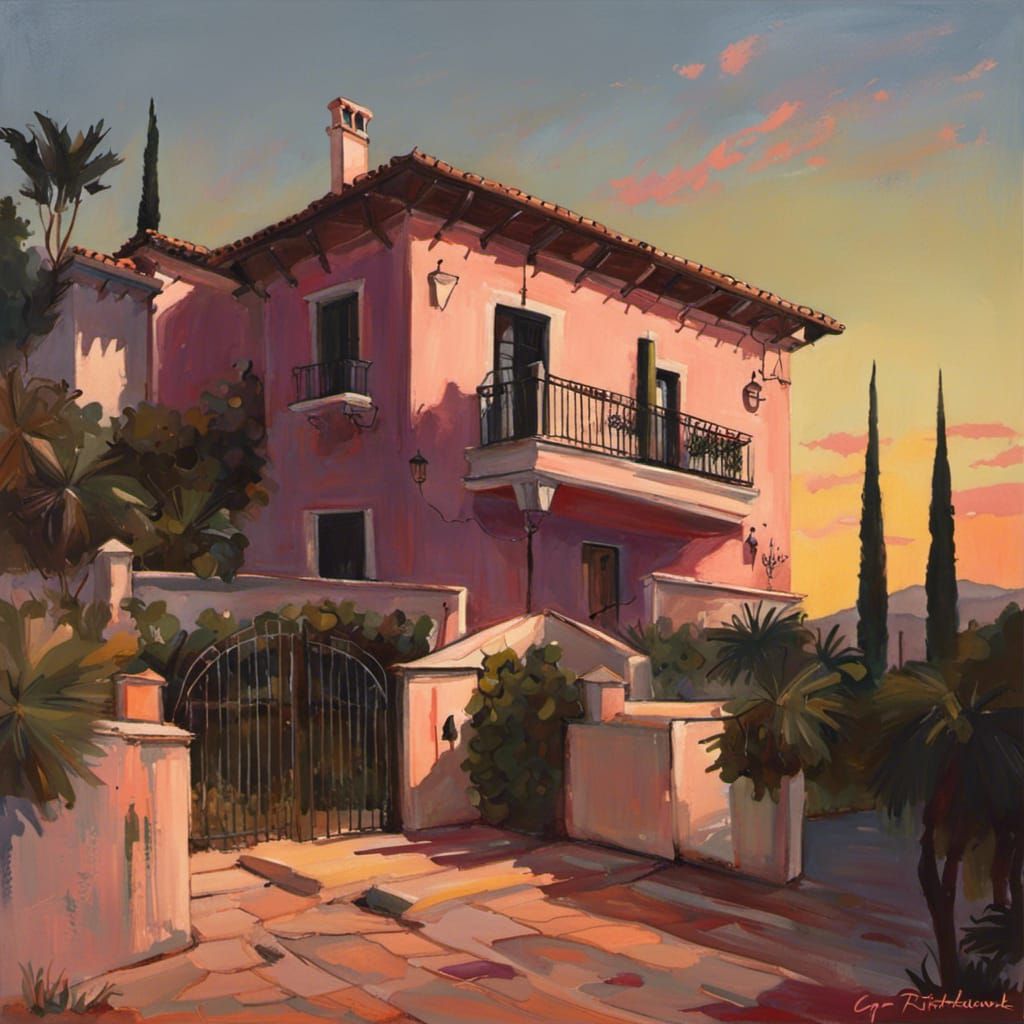 Sinister Spanish Villa at Sunset
