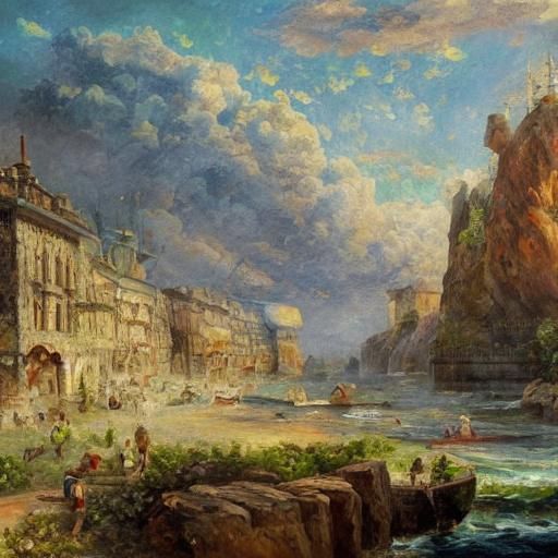 Impressionist Landscape in Gouache and Watercolor