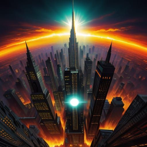 Gotham City Embodied in Cosmic Flames