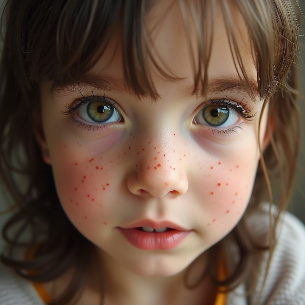 Detailed Freckled Cheeks Portrait