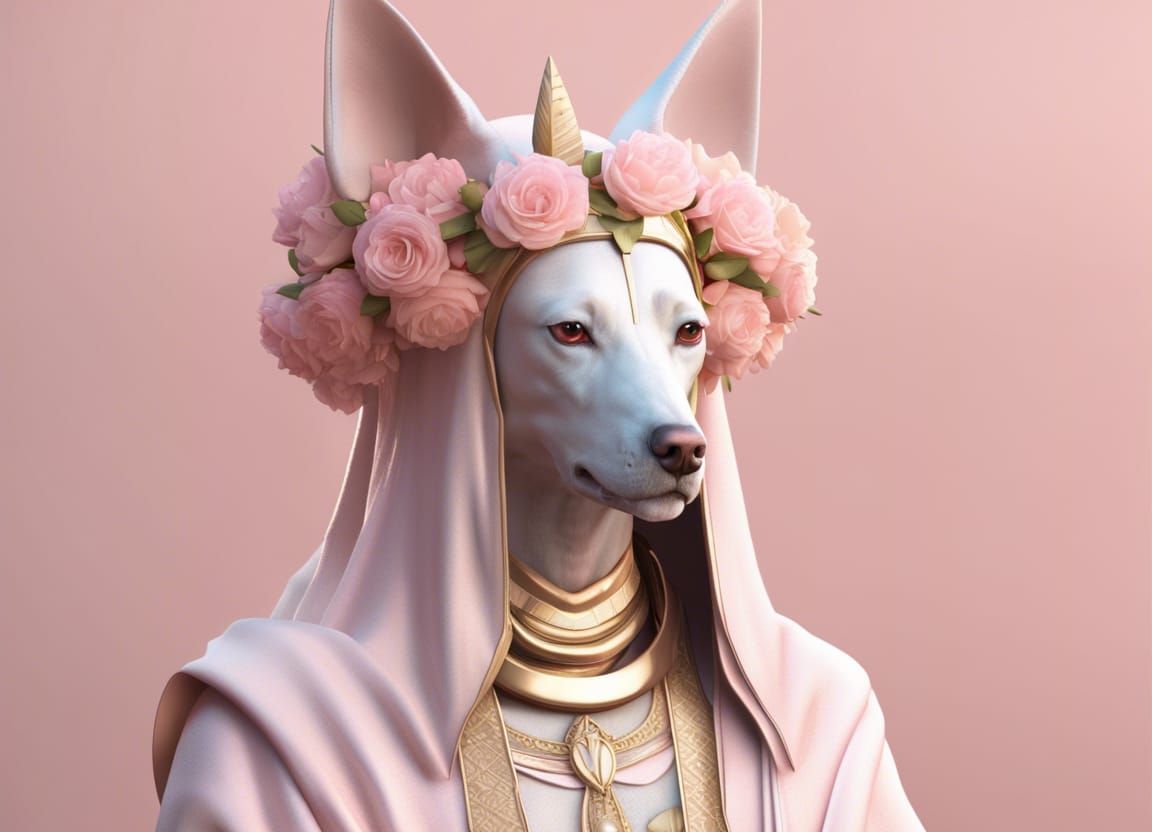 Hyperrealistic Egyptian Anubis Girl in 3D Render