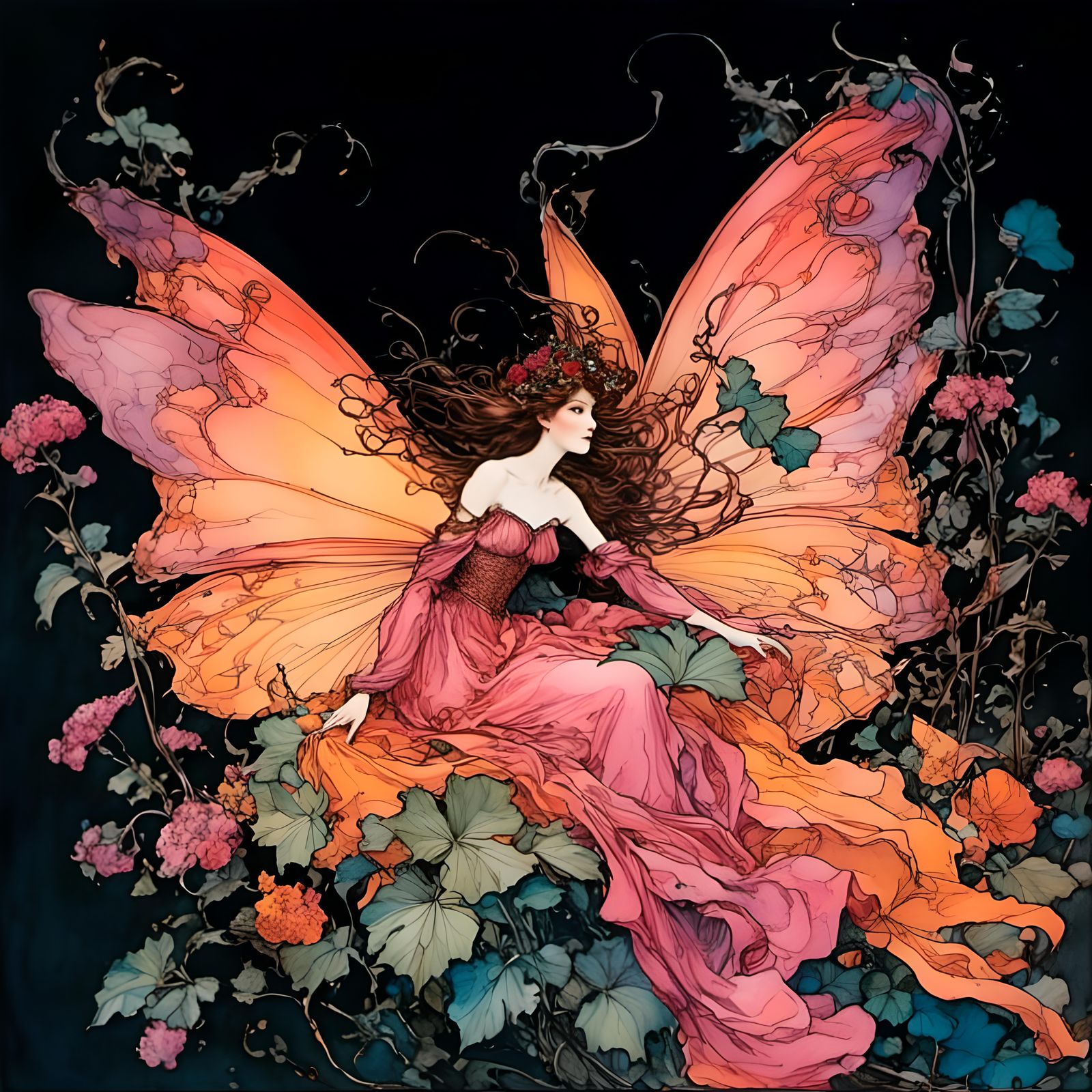 <lora:Victorian Fairies 1:1.0> fantasy fairy, Fantasy backgr...