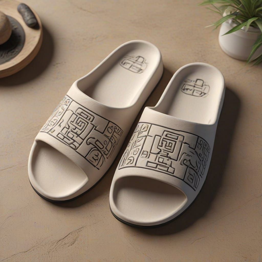 Hieroglyphics slippers mockup