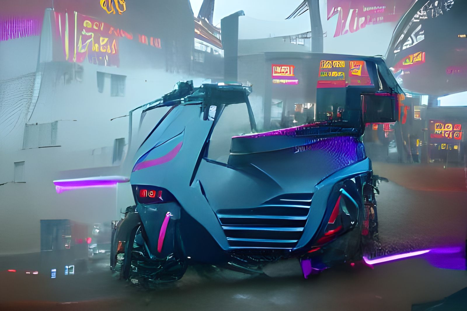 Neon Cityscape in Cyberpunk 2099 Style