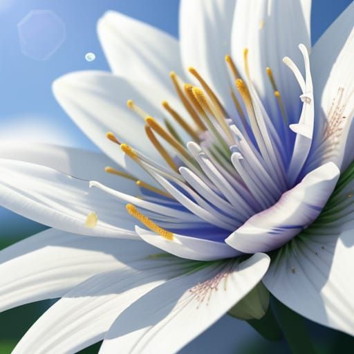 Surreal Macro Photography of a Bee on a White Lily