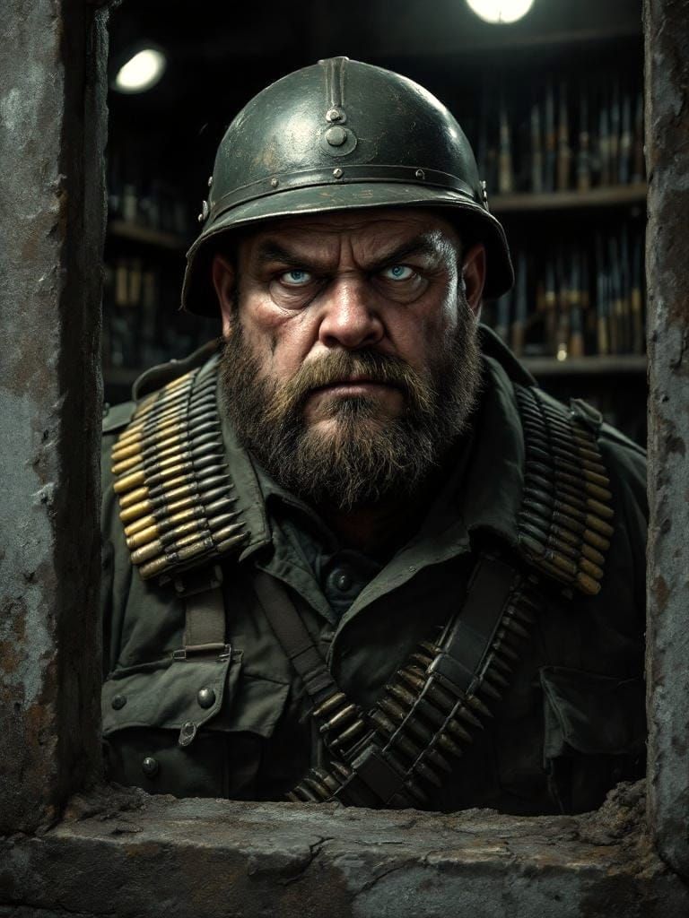 Post-Apocalyptic Soldier Portrait in Gritty Realism