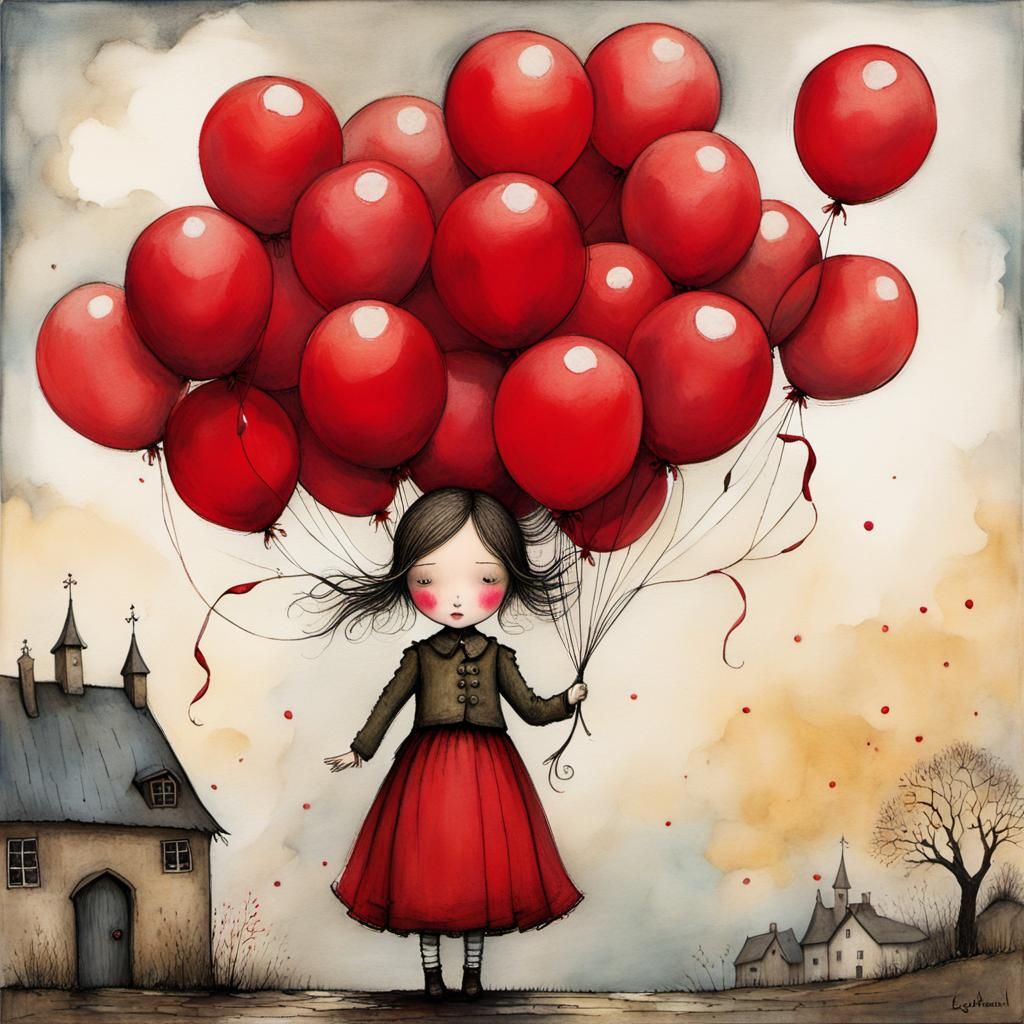 Twenty-five red balloons