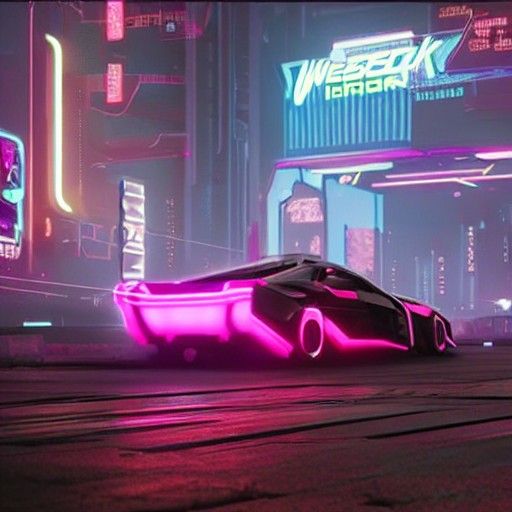 Cyberpunk Robot Bug in Neon Cityscape