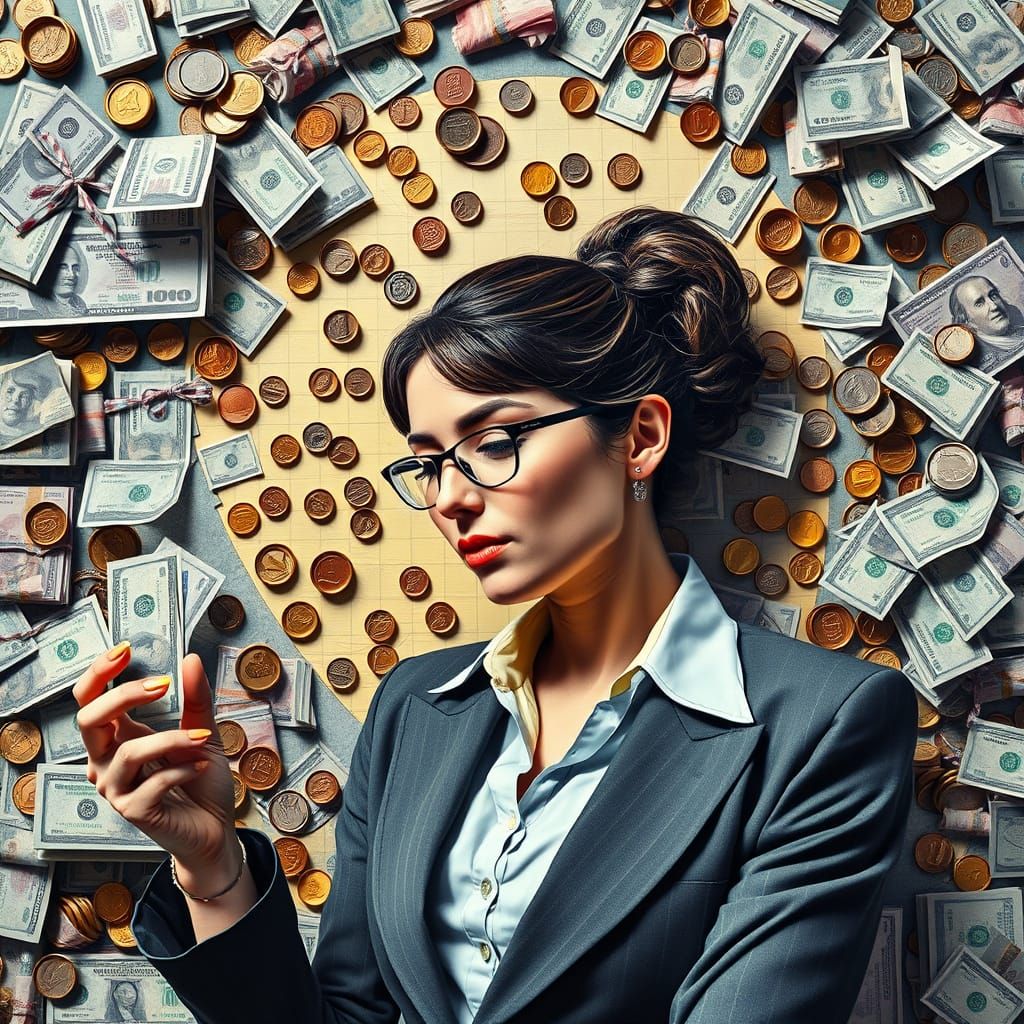 Woman Creates Art From Money in Surreal Pop Style