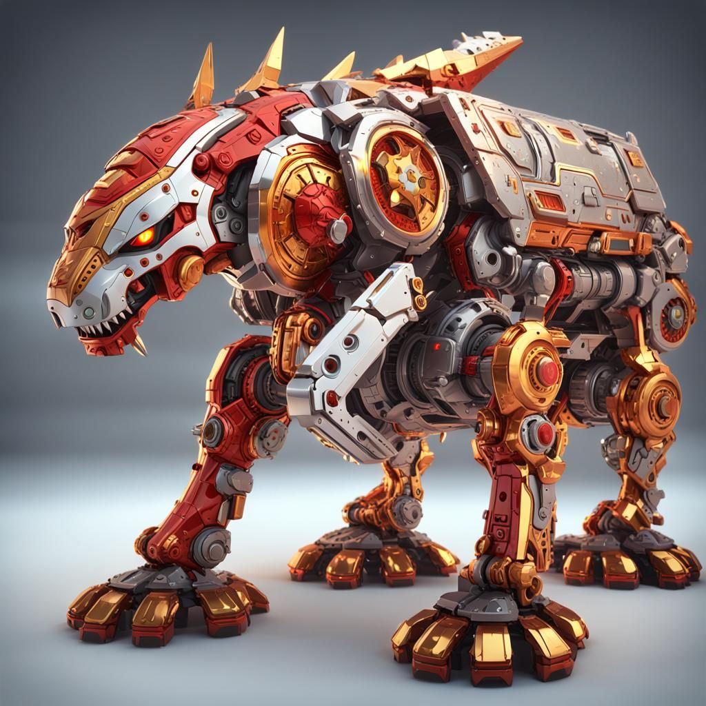 Ancient Greymon in Toyism Art Style