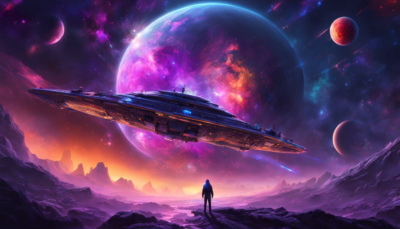 Mysterious Starship Approaches Earth-like Planet in Cosmic A...