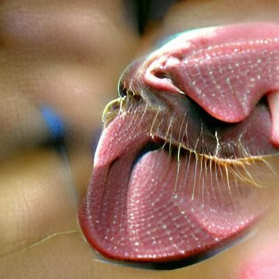 Detailed Macro View of a Human Tongue