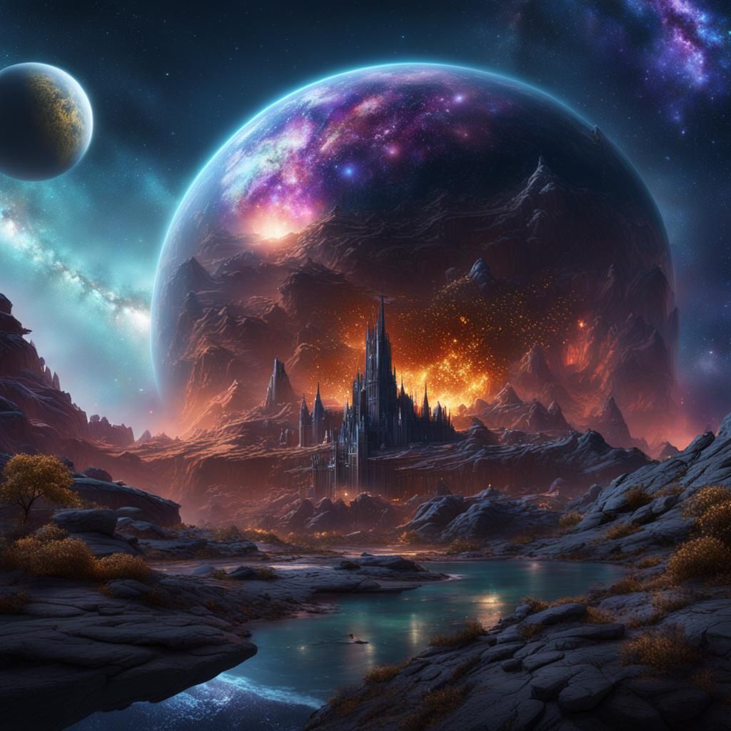 Fantastical Galaxy Concept Art in Deep Color