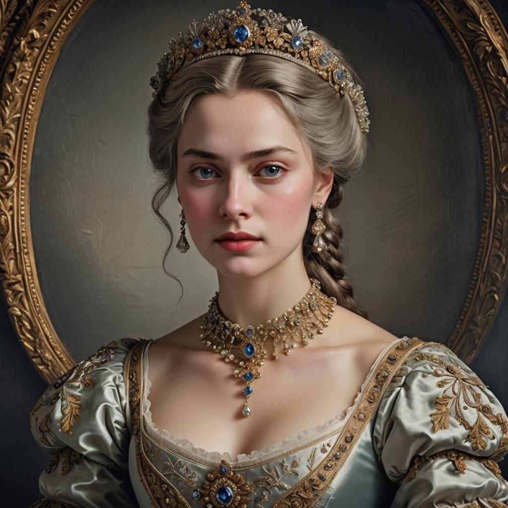 Beautiful 18th Century Russian Princess Portrait