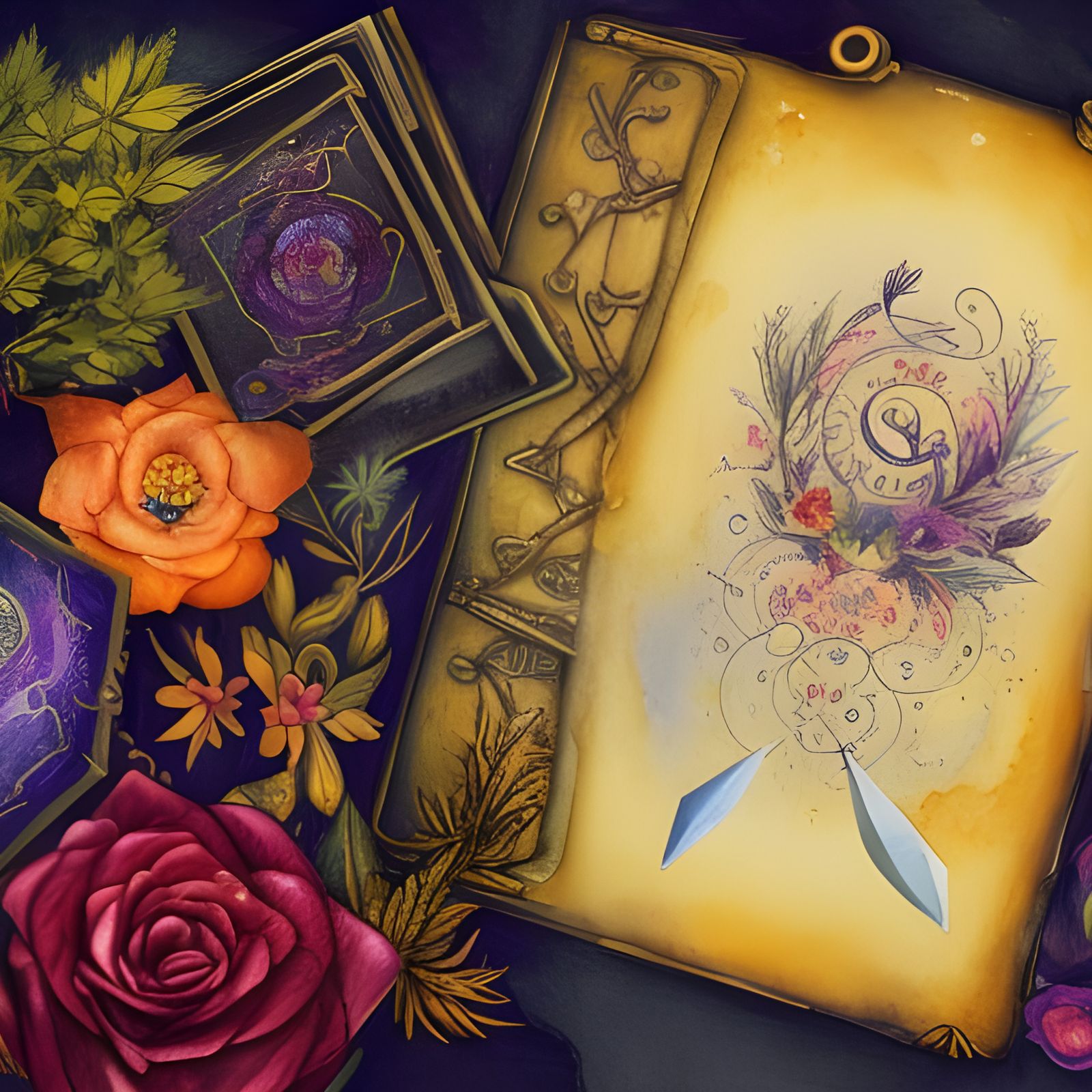 Alchemist's Spellbook in Watercolour Concept Art