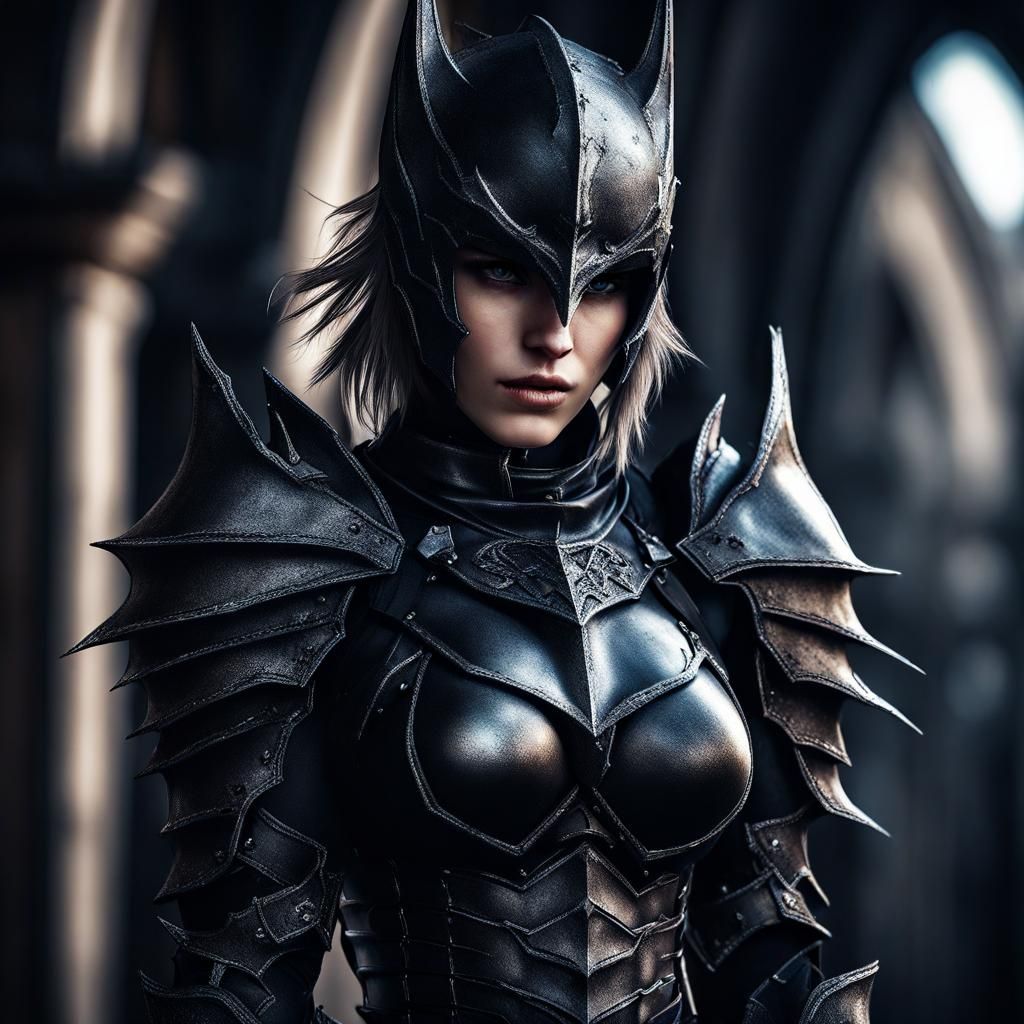 Hyperrealistic Female Dark Knight in Final Fantasy Style