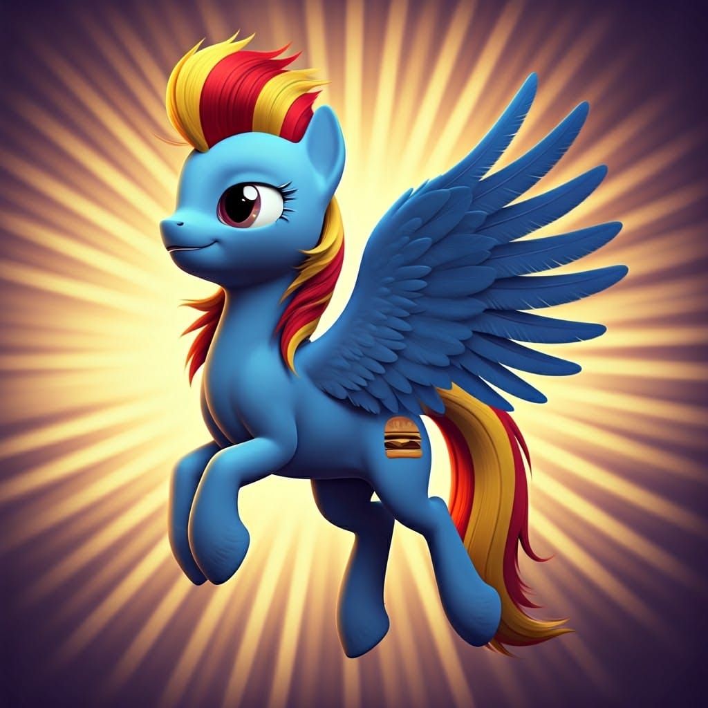 Majestic Blue Pegasus with Hamburger Cutie Mark