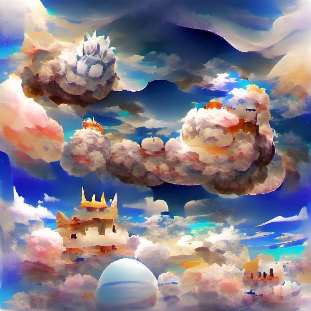Ethereal Cloudscape: A Dreamy Sky Kingdom