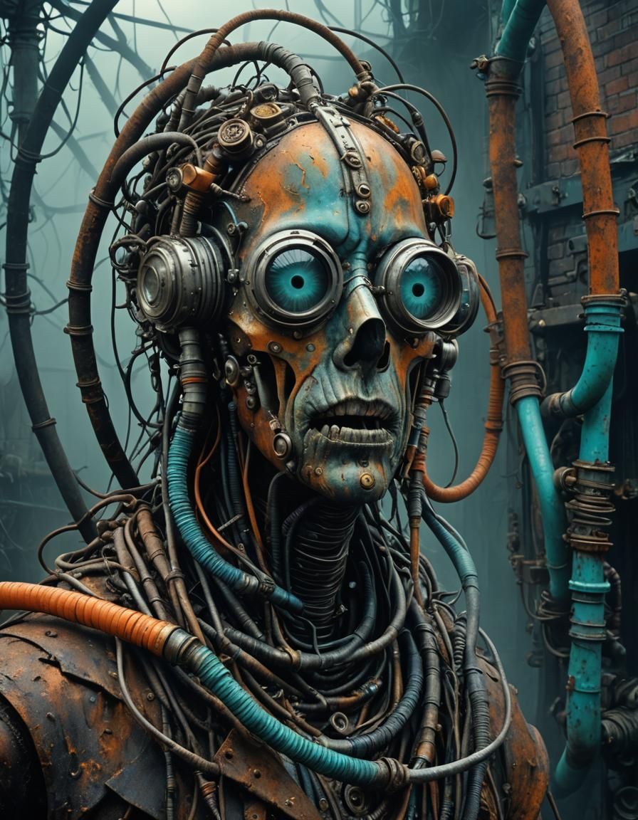 Grotesque Electric Device in Hyperrealistic Style